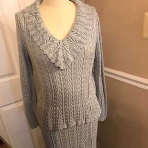 Laura Knit Collection Grey Skirt Set